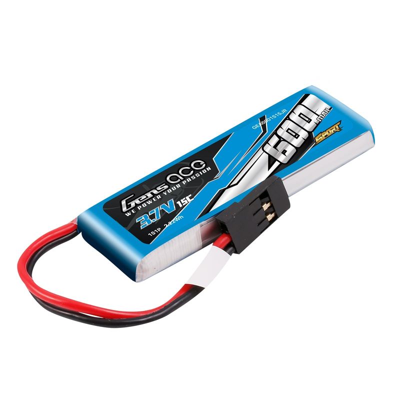 Gens ace 600mAh 1S 15C 3,7V LiPo-batteri – JR kontakt – Sport (F3K)