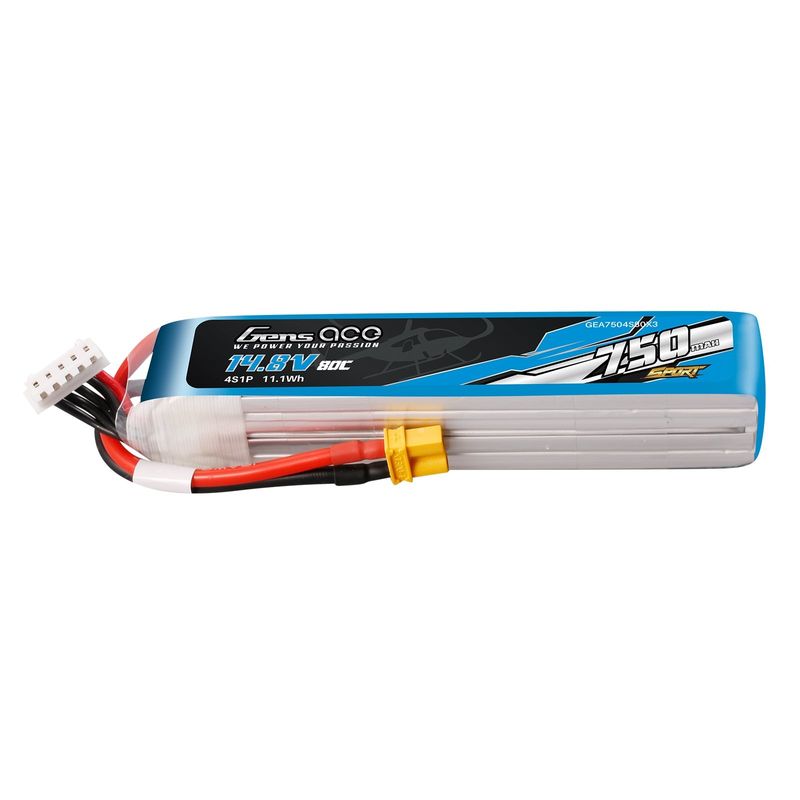 Gens ace 750mAh 4S 80C 14,8V LiPo-batteri – XT30 kontakt – Sport (F5J)