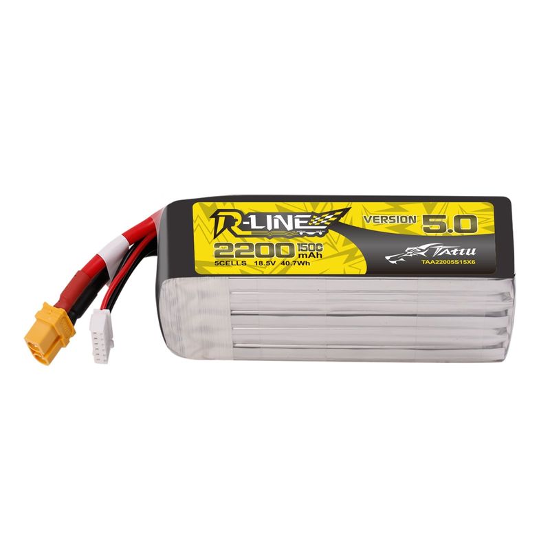Tattu 2200mAh 5S 150C 18,5V LiPo-batteri – XT60U-F kontakt – R-Line 5,0