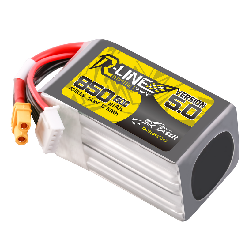 Tattu 850mAh 4S 150C 14,8V LiPo-batteri – XT30U-F kontakt – R-Line 5,0