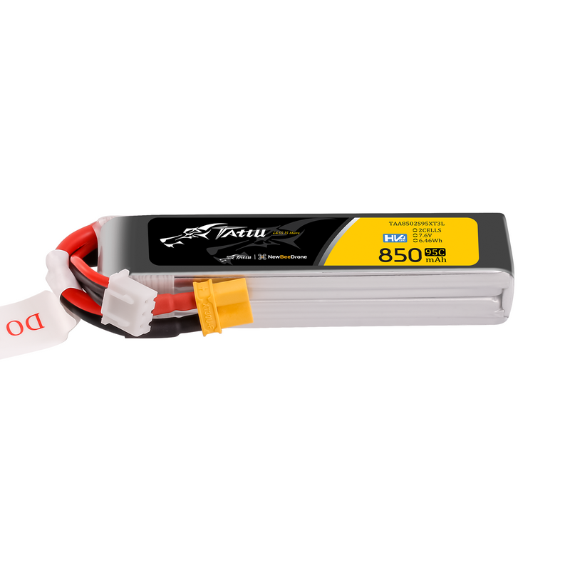 Tattu 850mAh 2S 95C 7,6V(HV) Long LiPo-batteri – XT30 kontakt – FPV Classic