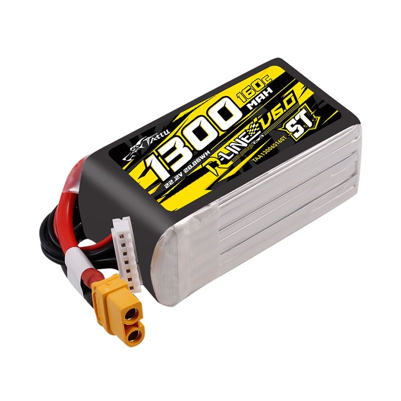 Tattu 1300mAh 6S 160C 22,2V ST LiPo-batteri – XT60 kontakt – R-Line 6,0