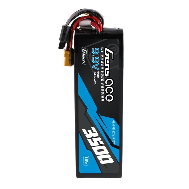 Gens ace 3500mAh 3S 20C 9,9V LiFe-batteri – XT60 kontakt – sändare/mottagare