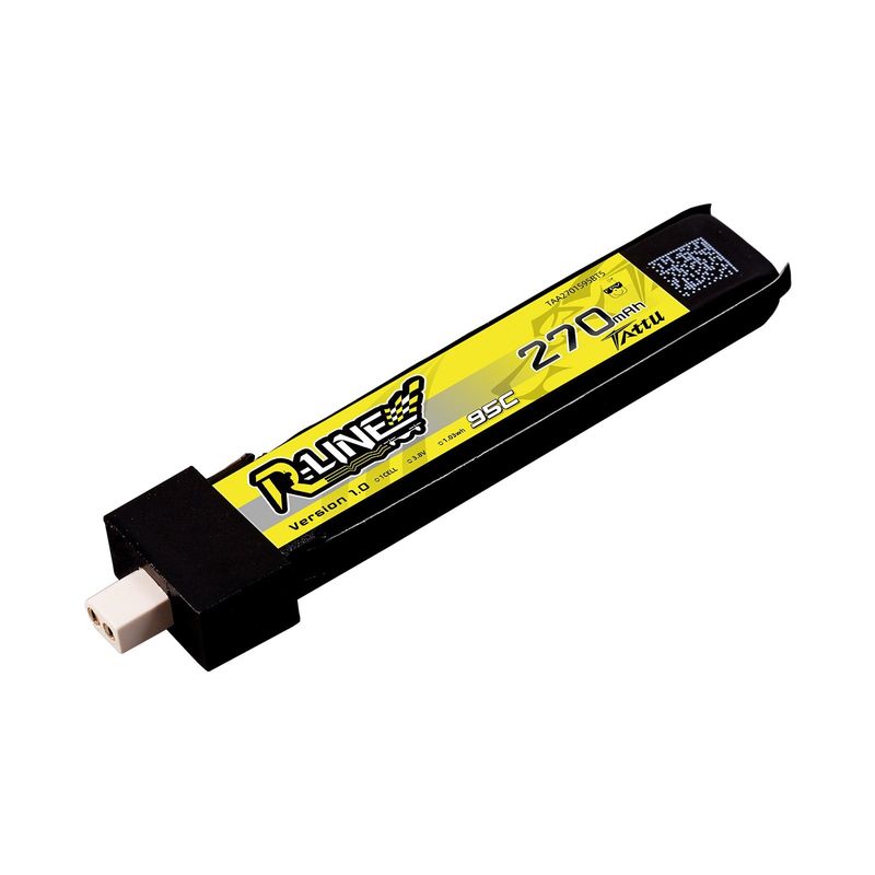 Tattu 270mAh 1S 95C 3,8V(HV) LiPo-batteri – BT 2,0 kontakt – R-Line 1,0 (5st)
