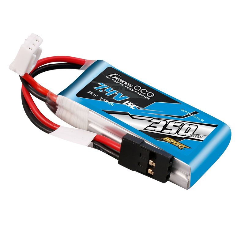 Gens ace 350mAh 2S 15C 7,4V LiPo-batteri – JR kontakt – Sport (F3K)