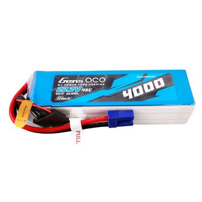 Gens ace 4000mAh 6S 45C 22,2V LiPo-batteri – EC5 kontakt – Heli