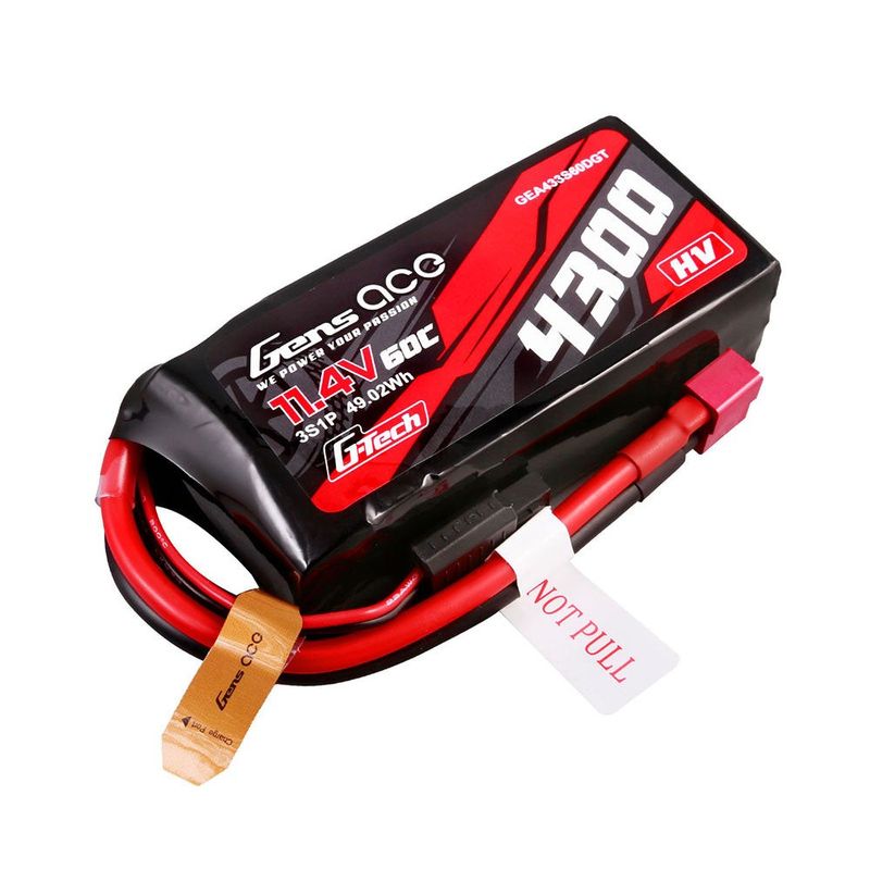 Gens ace 4300mAh 3S 60C 11,4V(HV) LiPo-batteri – Deans kontakt – Car Classic