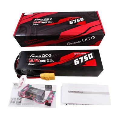 Gens ace 6750mAh 4S 60C 14,8V LiPo-batteri – XT90 kontakt – Car Classic