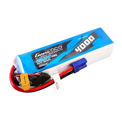 Gens ace 4000mAh 6S 45C 22,2V LiPo-batteri – EC5 kontakt – Heli