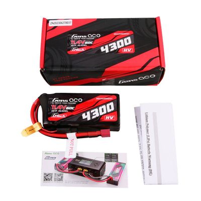 Gens ace 4300mAh 3S 60C 11,4V(HV) LiPo-batteri – Deans kontakt – Car Classic
