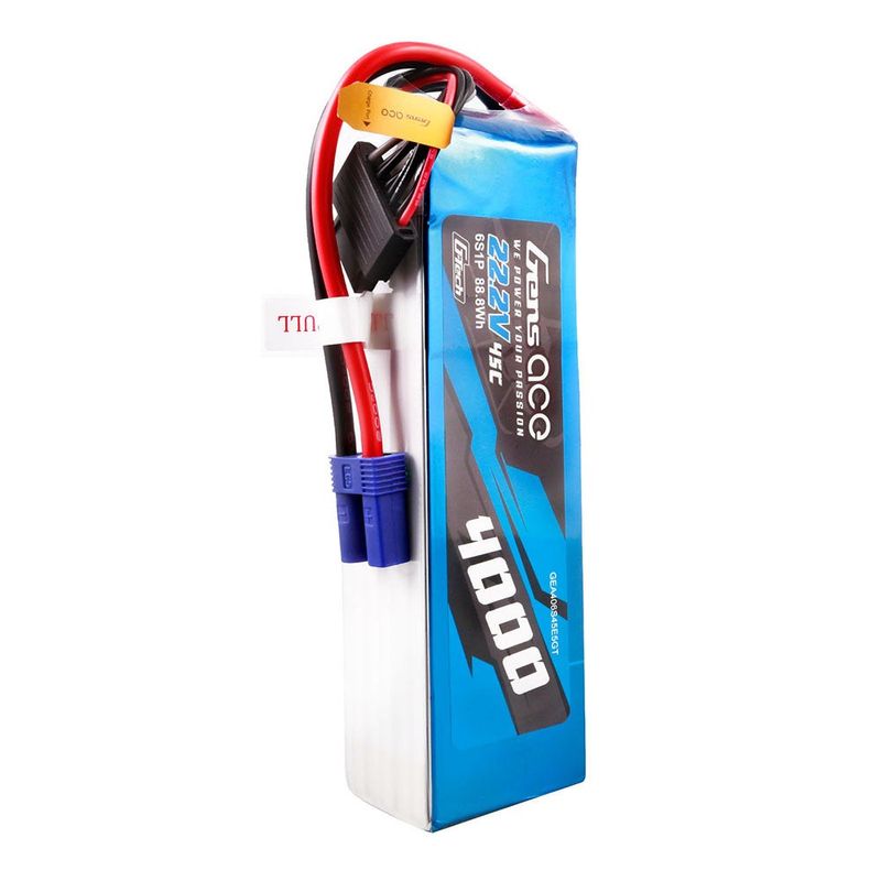 Gens ace 4000mAh 6S 45C 22,2V LiPo-batteri – EC5 kontakt – Heli