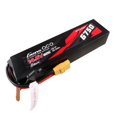 Gens ace 6750mAh 4S 60C 14,8V LiPo-batteri – XT90 kontakt – Car Classic