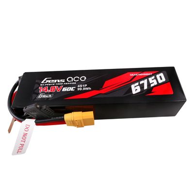 Gens ace 6750mAh 4S 60C 14,8V LiPo-batteri – XT90 kontakt – Car Classic