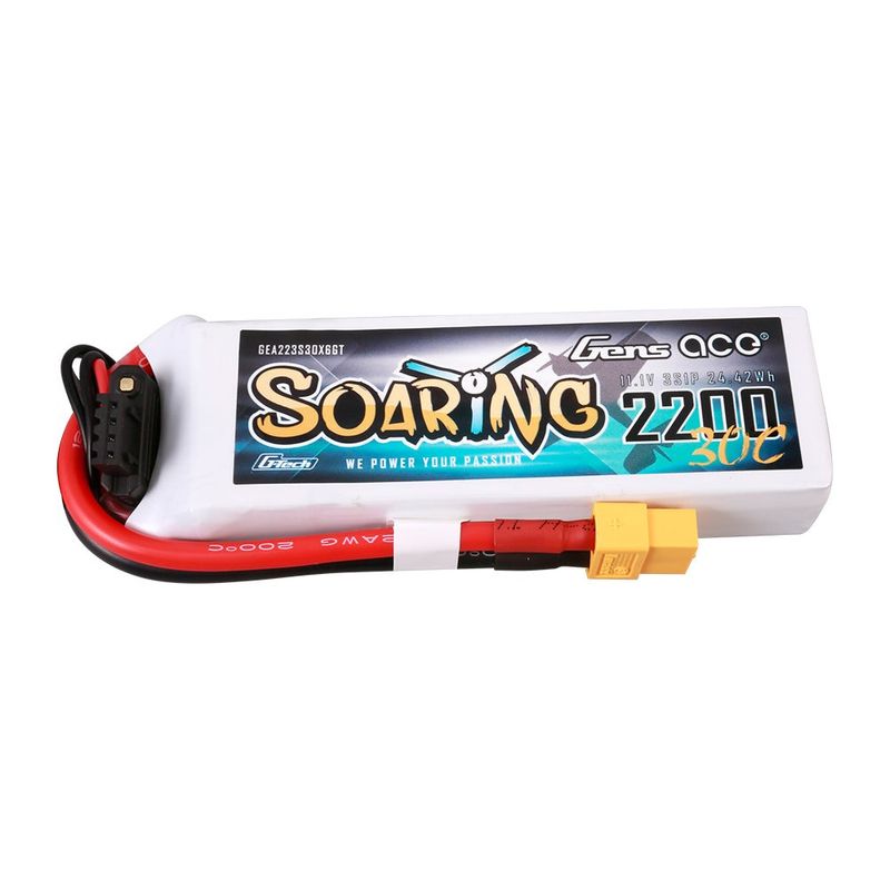 Gens ace Soaring 2200mAh 3S 11,1V 30C LiPo-batteri med XT60 – produktbild 1
