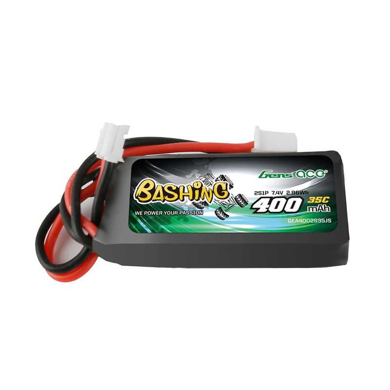 Gens ace 400mAh 2S 35C 7,4V LiPo-batteri – JST-PHR kontakt – Bashing (utan G-Tech)