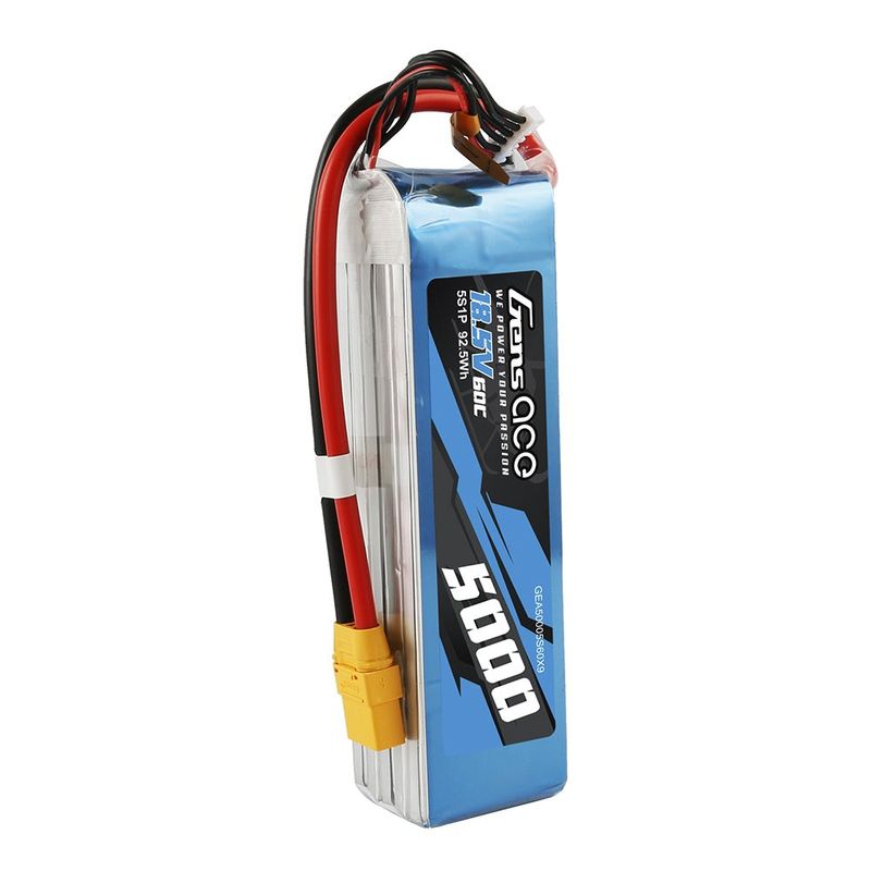 Gens ace 5000mAh 5S 60C 18,5V LiPo-batteri – XT90 kontakt – Heli