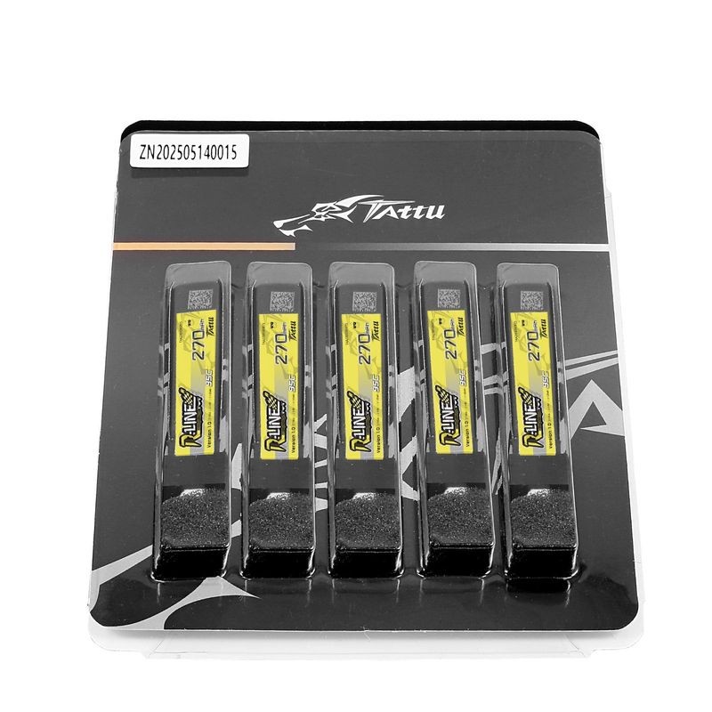 Tattu 270mAh 1S 95C 3,8V(HV) LiPo-batteri – BT 2,0 kontakt – R-Line 1,0 (5st)