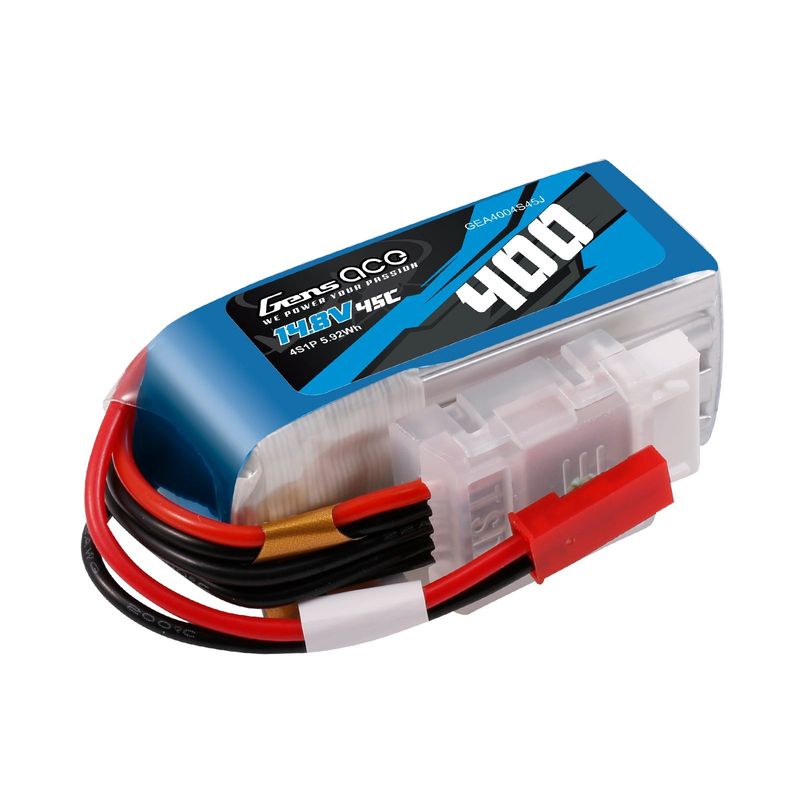 Gens ace 400mAh 4S 45C 14,8V LiPo-batteri – JST-SYP kontakt – Ace Classic