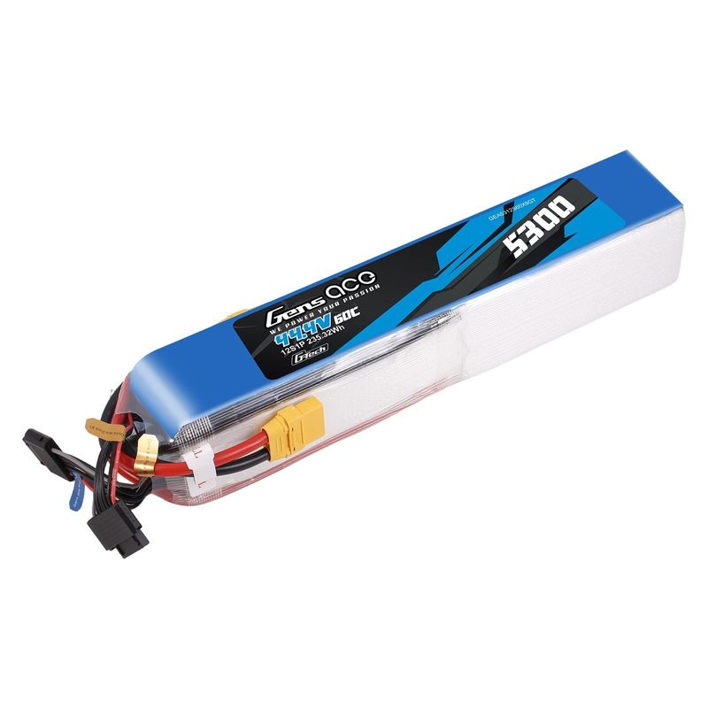Gens ace 5300mAh 12S 60C 44,4V LiPo-batteri – XT90 kontakt – Heli