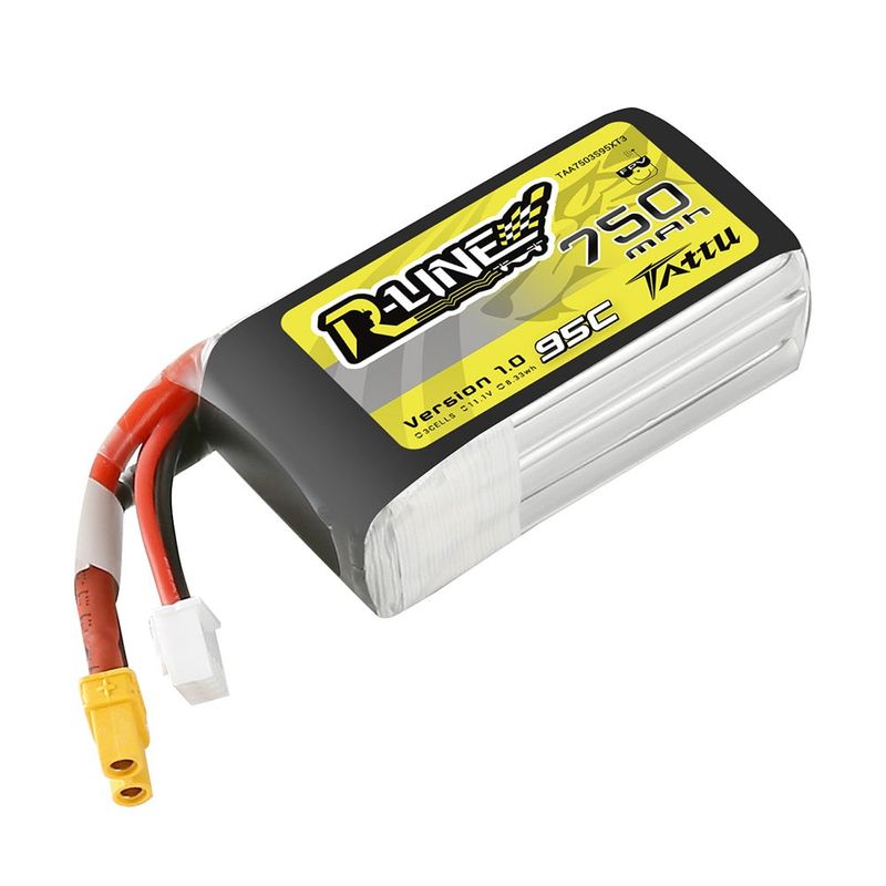 Tattu 750mAh 3S 95C 11,1V LiPo-batteri – XT30 kontakt – R-Line 1,0