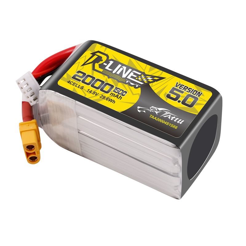 Tattu 2000mAh 4S 150C 14,8V LiPo-batteri – XT60 kontakt – R-Line 5,0
