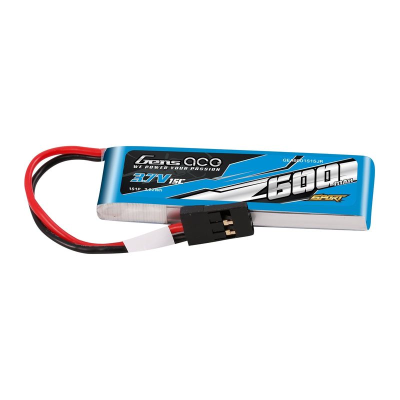 Gens ace 600mAh 1S 15C 3,7V LiPo-batteri – JR kontakt – Sport (F3K)