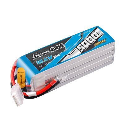 Gens ace 5000mAh 5S 30C 18,5V LiPo-batteri – utan kontakt – Sport (F3A)