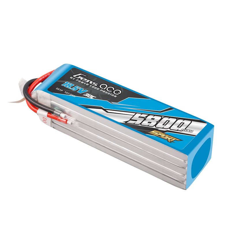 Gens ace 5800mAh 5S 30C 18,5V LiPo-batteri – utan kontakt – Sport (F3A)