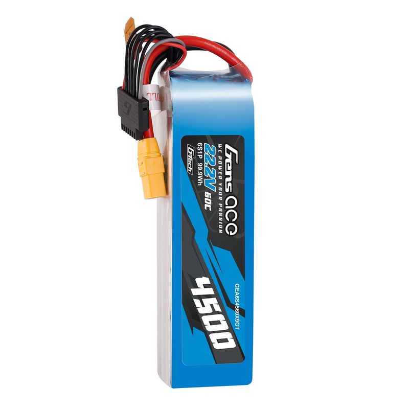 Gens ace 4500mAh 6S 60C 22,2V LiPo-batteri – XT90 kontakt – Heli