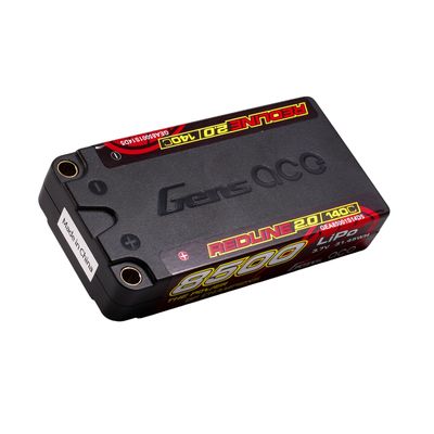 Gens ace 8500mAh 1S 140C 3,7V Shorty LiPo-batteri – 5,0mm bullet – Redline