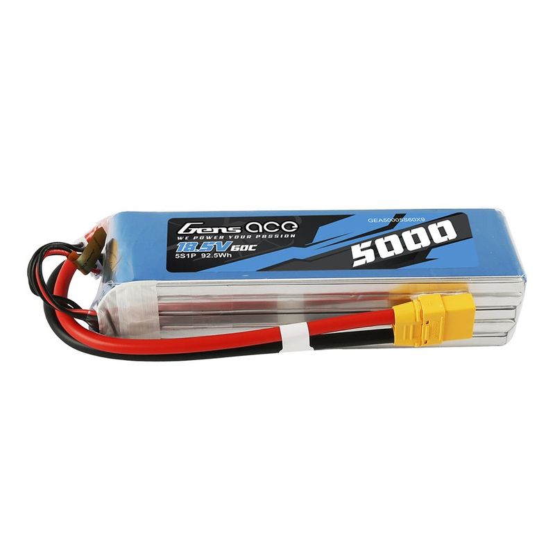 Gens ace 5000mAh 5S 60C 18,5V LiPo-batteri – XT90 kontakt – Heli