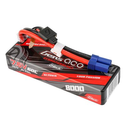Gens ace 8000mAh 2S 60C 7,6V(HV) LiPo-batteri – EC5 kontakt – Car Classic