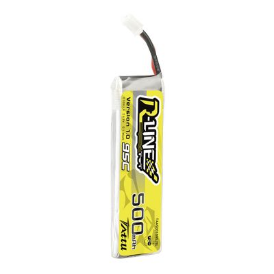 Tattu 500mAh 1S 95C 3,7V LiPo-batteri – PH2,0 kontakt – R-Line 1,0