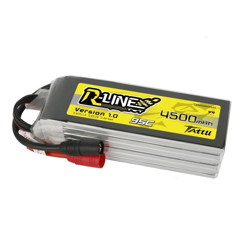 Tattu 4500mAh 6S 95C 22,2V LiPo-batteri – AS150 kontakt – R-Line 1,0