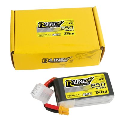Tattu 650mAh 3S 95C 11,1V LiPo-batteri – XT30 kontakt – R-Line 1,0