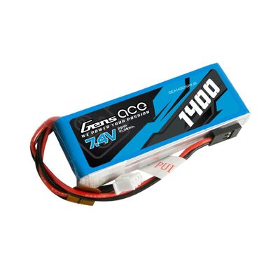 Gens ace 1400mAh 2S 7,4V LiPo-batteri – JR kontakt – sändare/mottagare