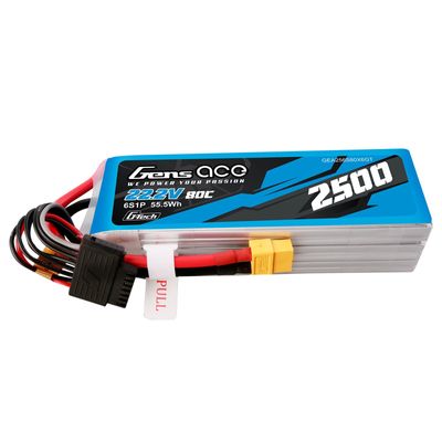 Gens ace 2500mAh 6S 80C 22,2V LiPo-batteri – XT60 kontakt – Heli