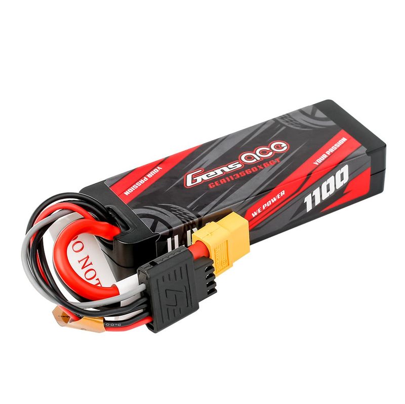 Gens ace 1100mAh 3S 60C 11,1V LiPo-batteri – Hardcase – XT60 kontakt – Car Classic