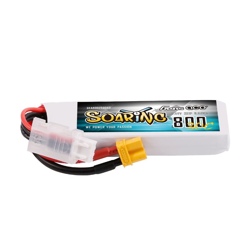 Gens ace Soaring 800mAh 2S 7,4V 30C LiPo-batteri med XT30 – produktbild 1