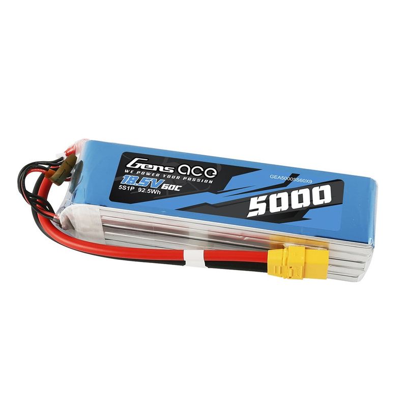 Gens ace 5000mAh 5S 60C 18,5V LiPo-batteri – XT90 kontakt – Heli