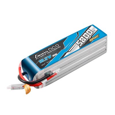 Gens ace 5800mAh 5S 30C 18,5V LiPo-batteri – utan kontakt – Sport (F3A)