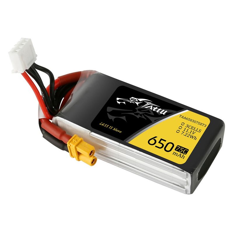 Tattu 650mAh 3S 75C 11,1V LiPo-batteri – XT30 kontakt – FPV Classic