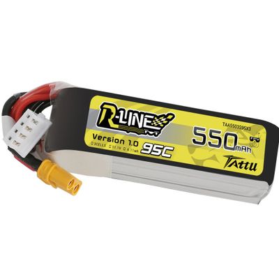 Tattu 550mAh 3S 95C 11,1V LiPo-batteri – XT30 kontakt – R-Line 1,0