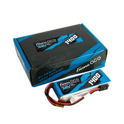 Gens ace 1400mAh 2S 7,4V LiPo-batteri – JR kontakt – sändare/mottagare