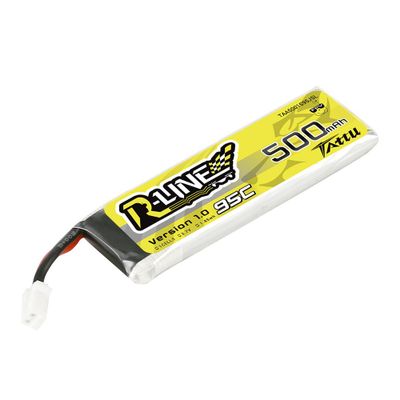 Tattu 500mAh 1S 95C 3,7V LiPo-batteri – PH2,0 kontakt – R-Line 1,0
