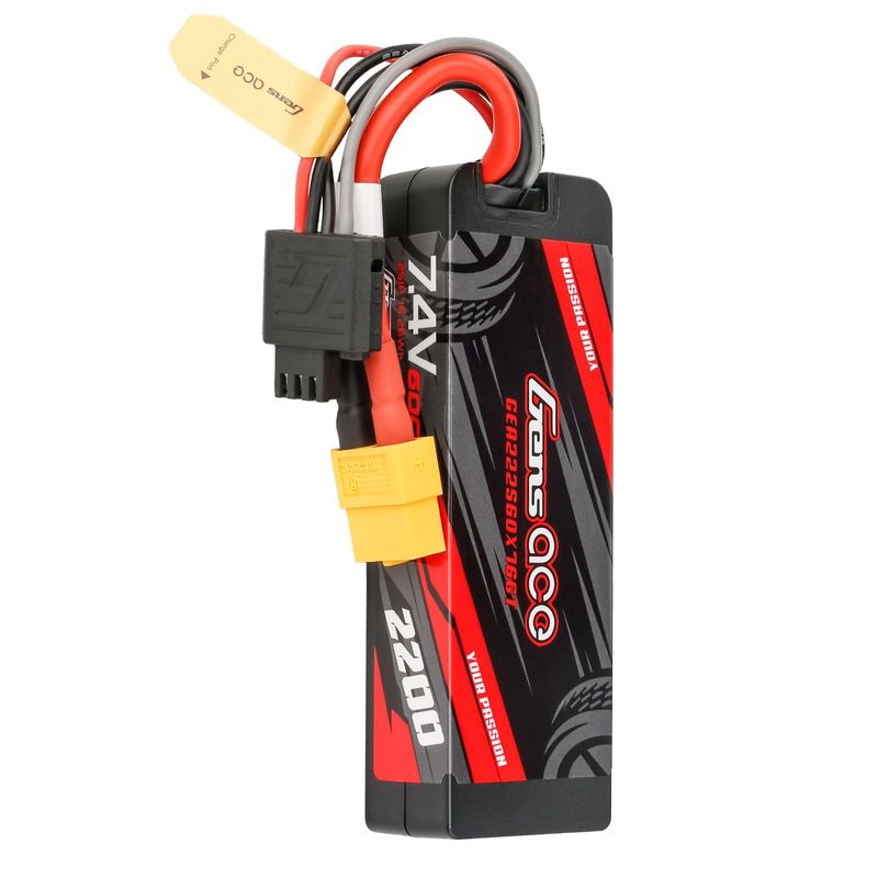 Gens ace 2200mAh 2S 60C 7,4V LiPo-batteri – Hardcase – XT60 kontakt – Car Classic