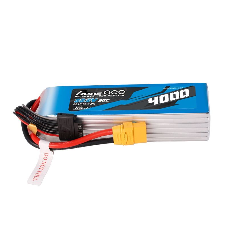 Gens ace 4000mAh 6S 60C 22,2V LiPo-batteri – XT90 kontakt – Heli