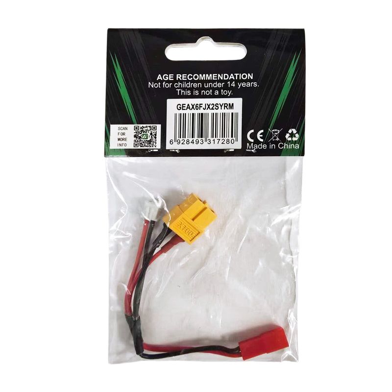 Gens ace XT60 hona, JST-XHR-2P to JST-SYR-2P hane adapter, 100mm