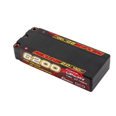 Gens ace 6200mAh 2S 140C 7,6V(HV) Mid-storlek LiPo-batteri – 5,0mm bullet – Redline