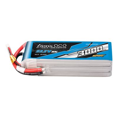 Gens ace 3000mAh 6S 80C 22,2V LiPo-batteri – utan kontakt – Sport (F5B)